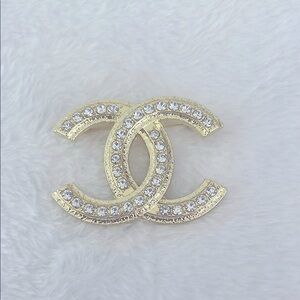 Gold and Silver Brooch with Iconic CC Design